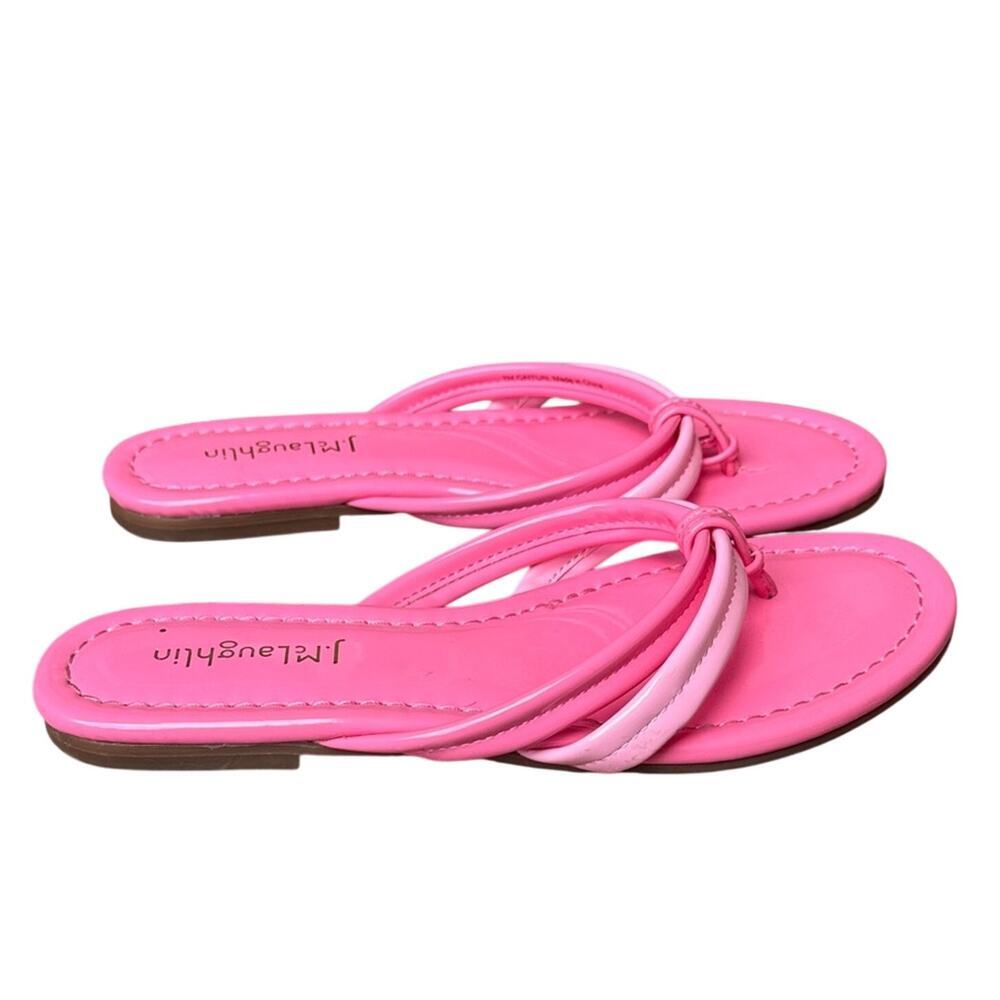J. McLaughlin Caitlin Sandals Women's 7 Pink Two Tone Flip Flop Thong Slides